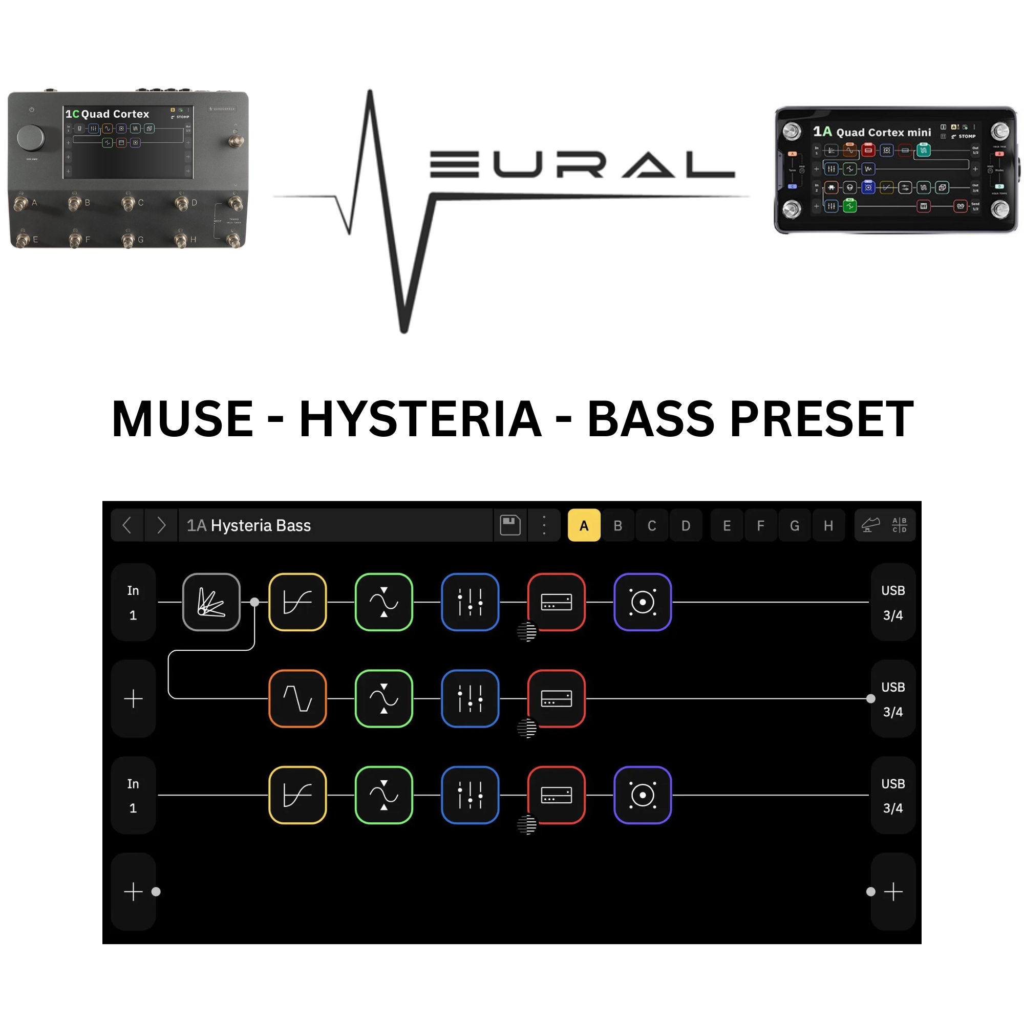 MUSE Hysteria Bass Tone Preset | Quad Cortex (Digital Download)
